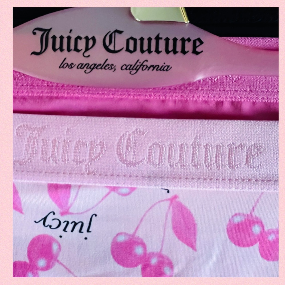 JUICY COUTURE 3pk Seamless No show Panties With Logo Cherry Pink Black LARGE - Picture 5 of 11